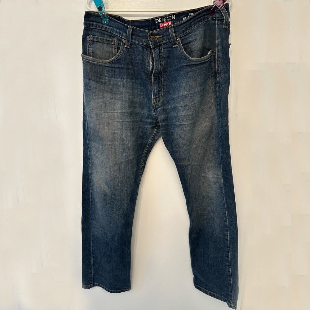 Levi’s Denizen 236 Regular Fit Jeans Blue Denim Men’s Straight Leg Red Tab Pants